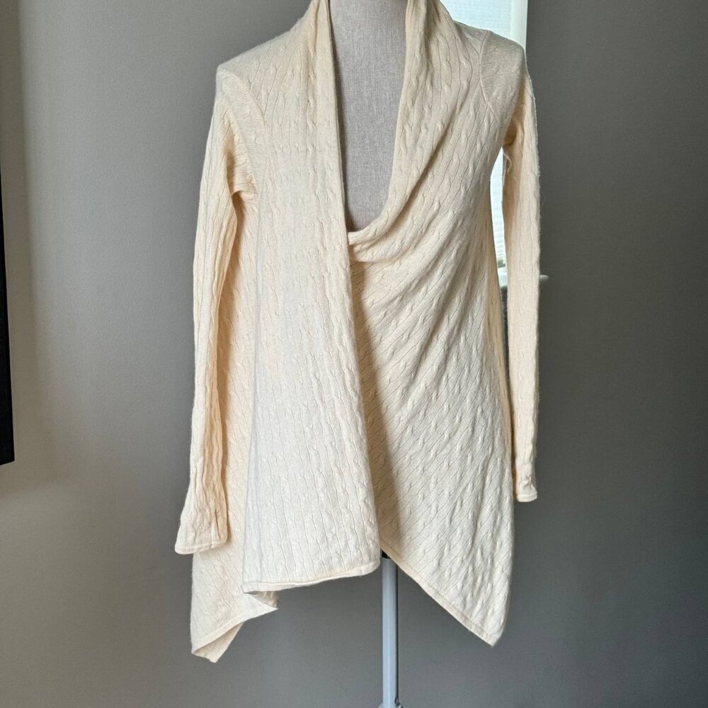 LULU BRAVO 100% Cashmere Asymmetrical Multiway Cream Cardigan - Size medium